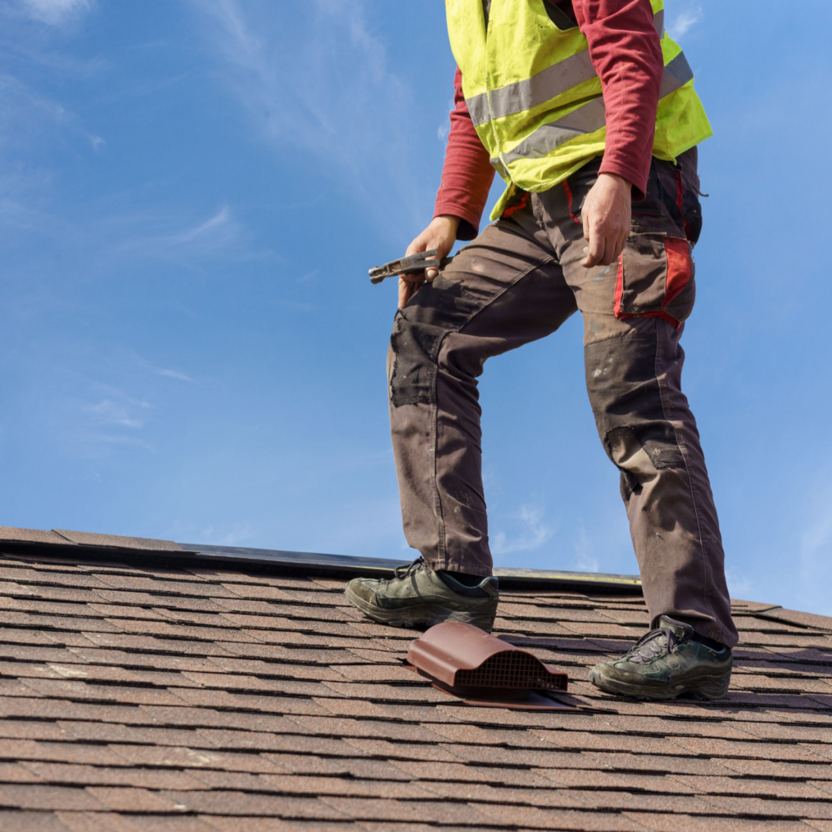 A Houston roof expert conducts a Katy roof inspection to detect storm roof damage and conduct Katy roof repairs