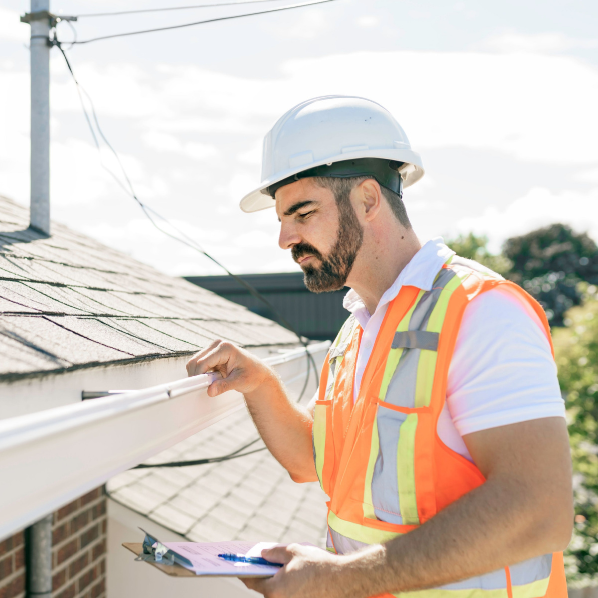 Kingwood roofer doing an inspection.