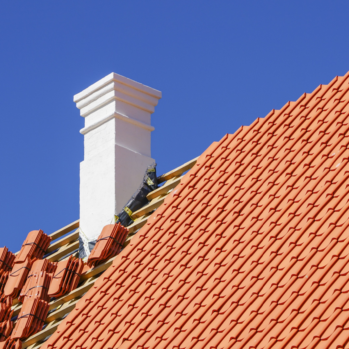 A new roof being installed