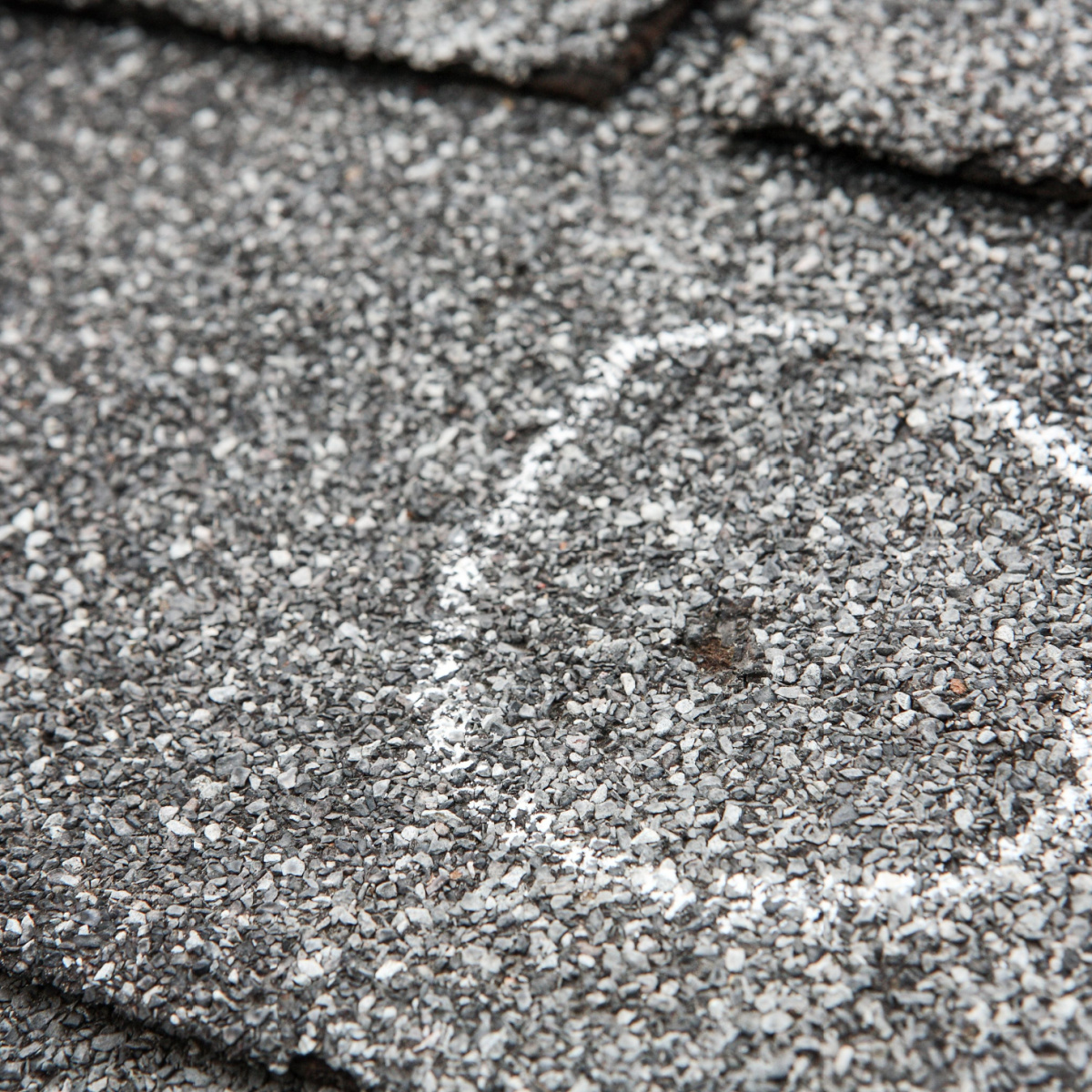 Hail damage on a roof