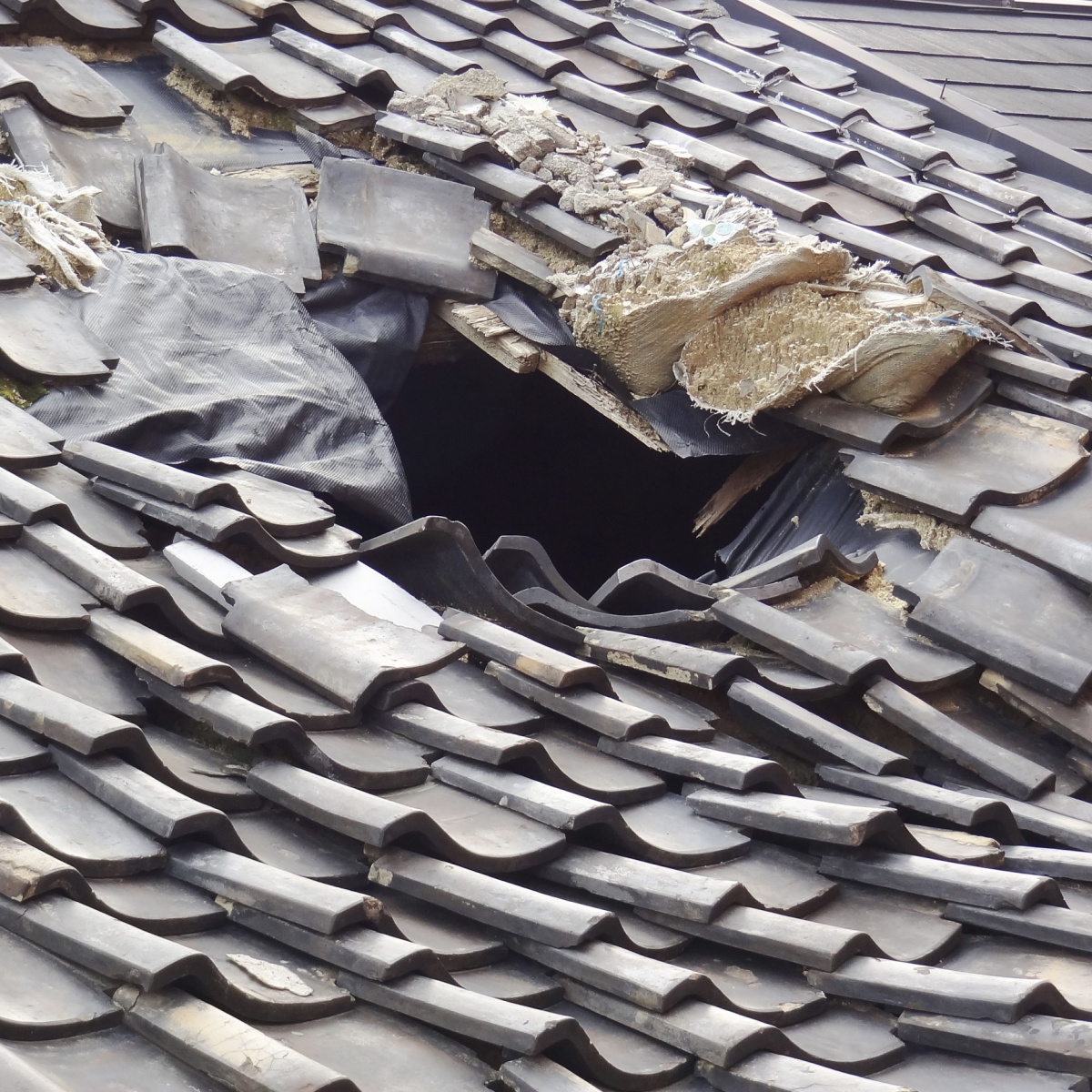 Houston roof with extensive damage requiring Katy roof replacement.