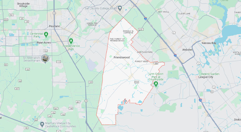 map of Friendswood