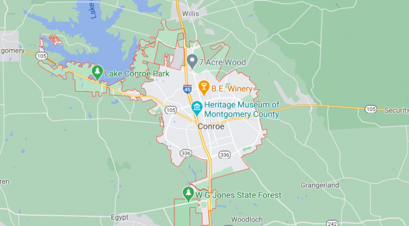 map of Conroe